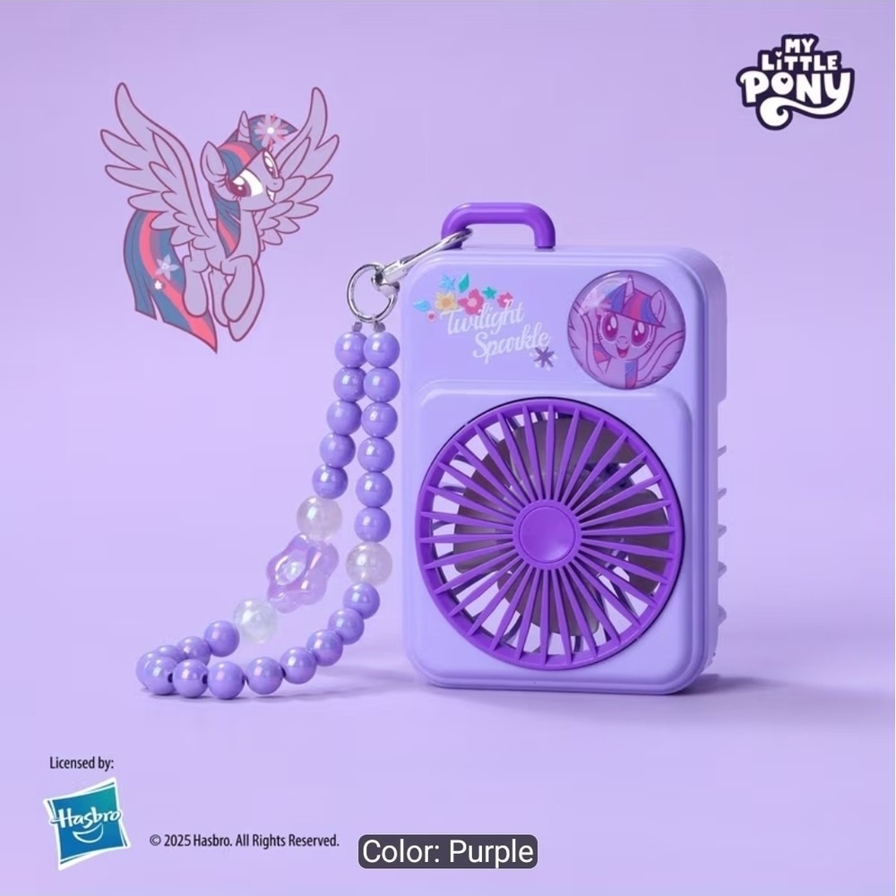 My Little Pony Flower Bead Chain Mini Fan Portable Handheld MLP TWILIGHT SPARKLE